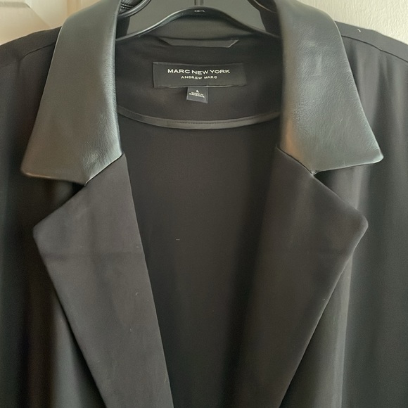 Blazer with faux leather trim - Picture 4 of 7